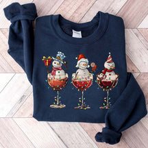 Christmas Wine Snowmen Sweatshirt