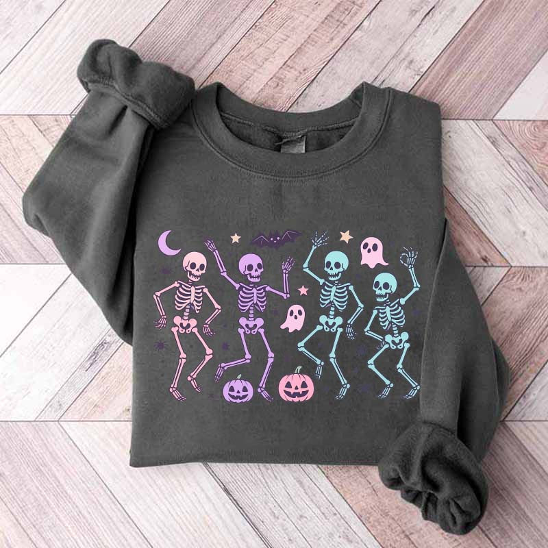 Dancing Skeletons Halloween Retro Sweatshirt