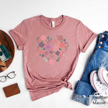 Flower Heart Botanical Bouquet T-Shirt