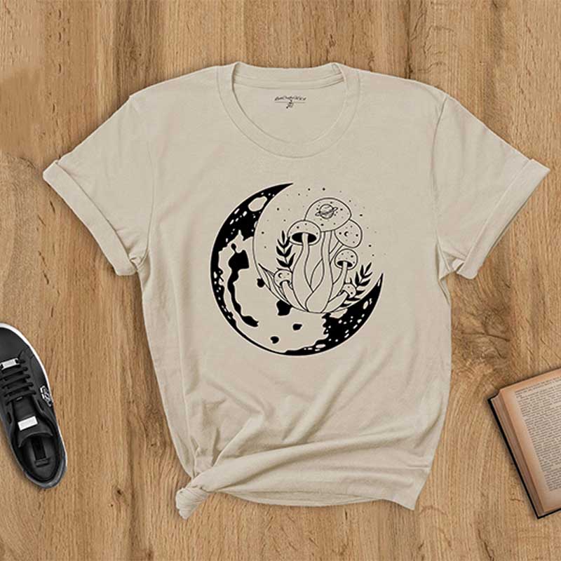 Witchy Mushroom Moon Phase T-Shirt
