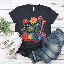 Subtle Pride Floral Rainbow Gardening T-Shirt