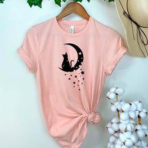 Floral Moon Cat T-Shirt
