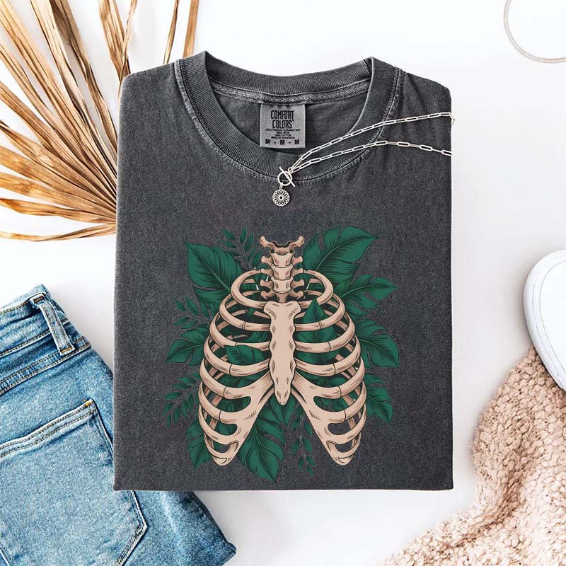 Skeleton Green Plant T-Shirt