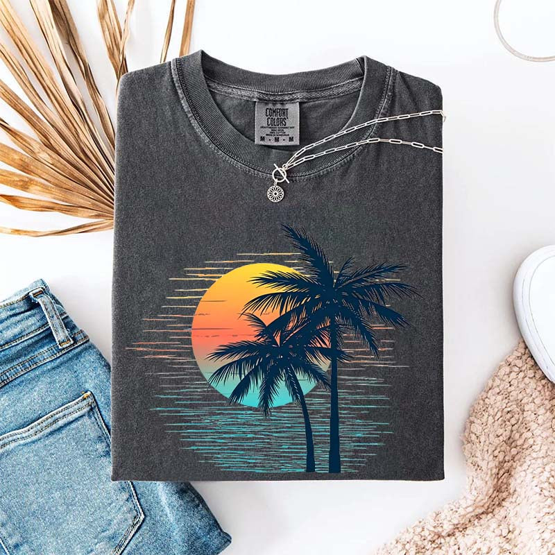 Retro Tropical Sunset T-Shirt