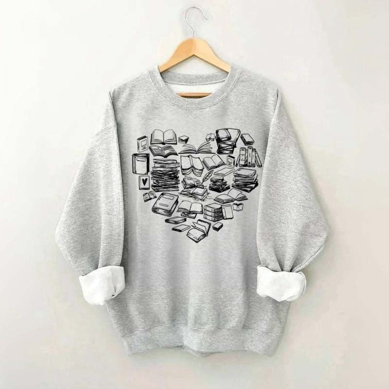 Book Heart Sweatshirt