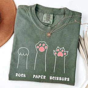 Funny Cat Paw Rock Paper Scissors T-Shirt
