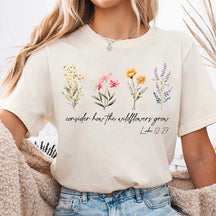 Faith Consider How The Wildflowers Grow Outfit T-Shirt