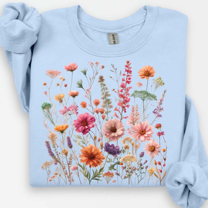 Pastel Botanical Floral Lover Gift Sweatshirt