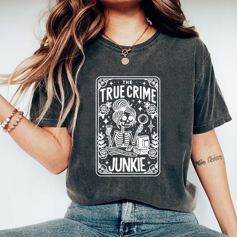 True Crime Junkie Tarot Card T-Shirt
