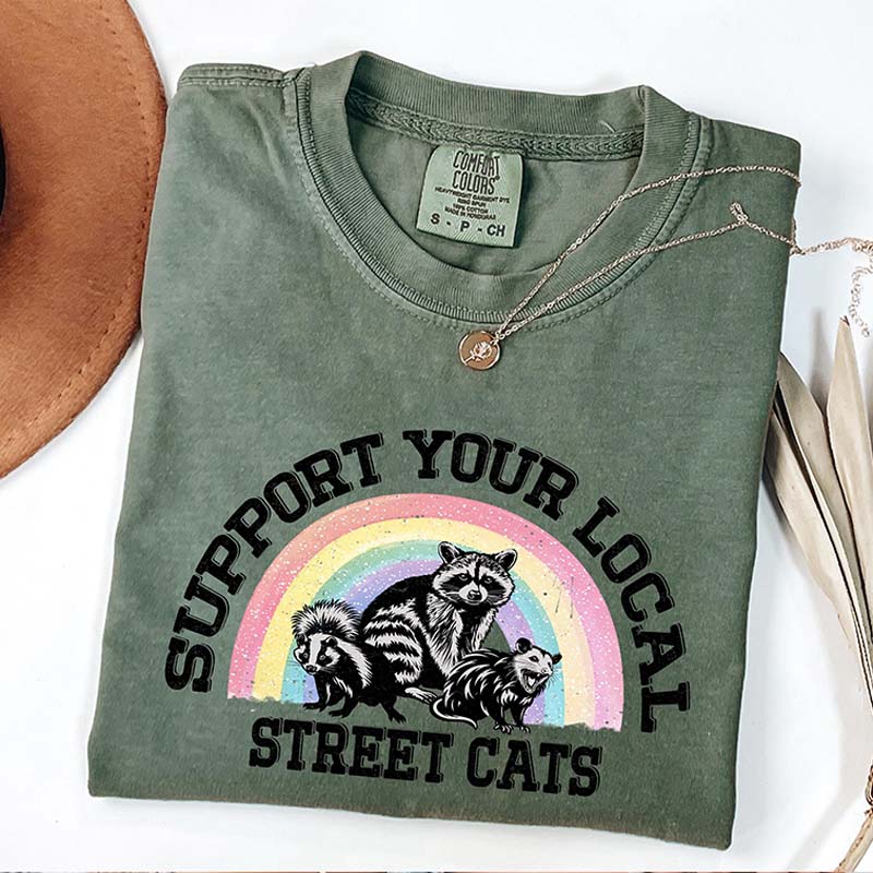 90's Funny Support Your Local Street Cats T-Shirt