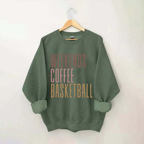 Weekends Coffee Basketball Sweatshirt