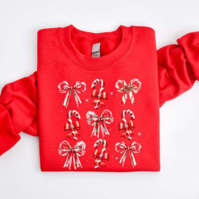 Coquette Christmas Candy Sweatshirt