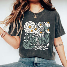 Vintage Wildflower Boho Daisy Flower T-Shirt