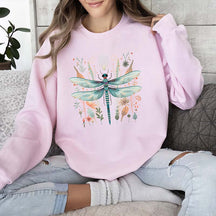 Boho Watercolor Dragonfly Nature Sweatshirt