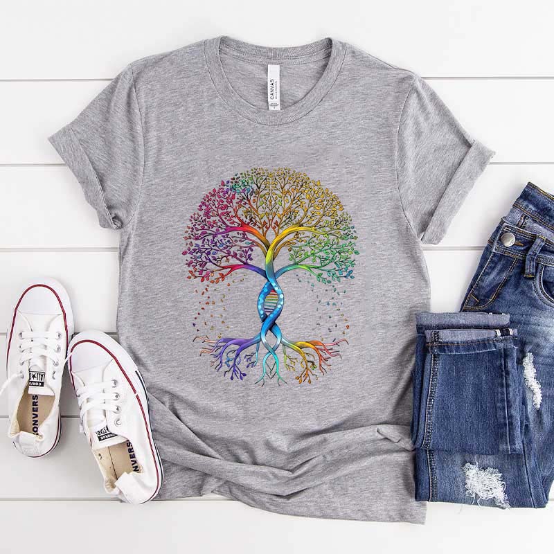 Pride Tree of Life Rainbow DNA T-Shirt