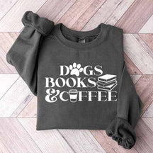 Funny Dogs Books Coffee Sweatshirt