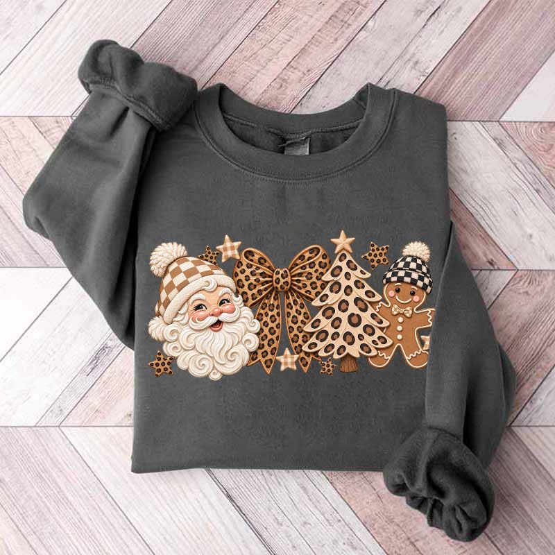 Leopard Christmas Comfort Colors Santa Sweatshirt