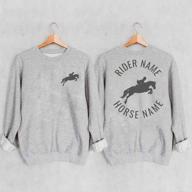 Personalized Equestrian Name Horse Horseback Riding Sweatshirt