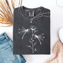 Comfort Color Womens Dragonfly Floral T-Shirt