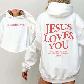 Jesus Loves You Trendy Bible Verse Hoodie