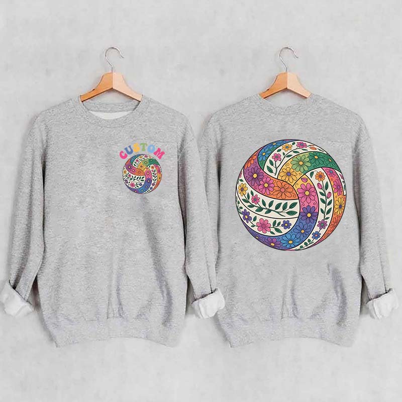 Personalized Volleyball Floral Sweatshirt