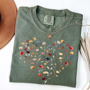 Floral Love Graphic Heart T-Shirt