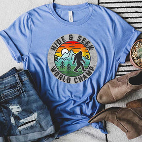 Hide and Seek Sasquatch Funny Camping T-Shirt