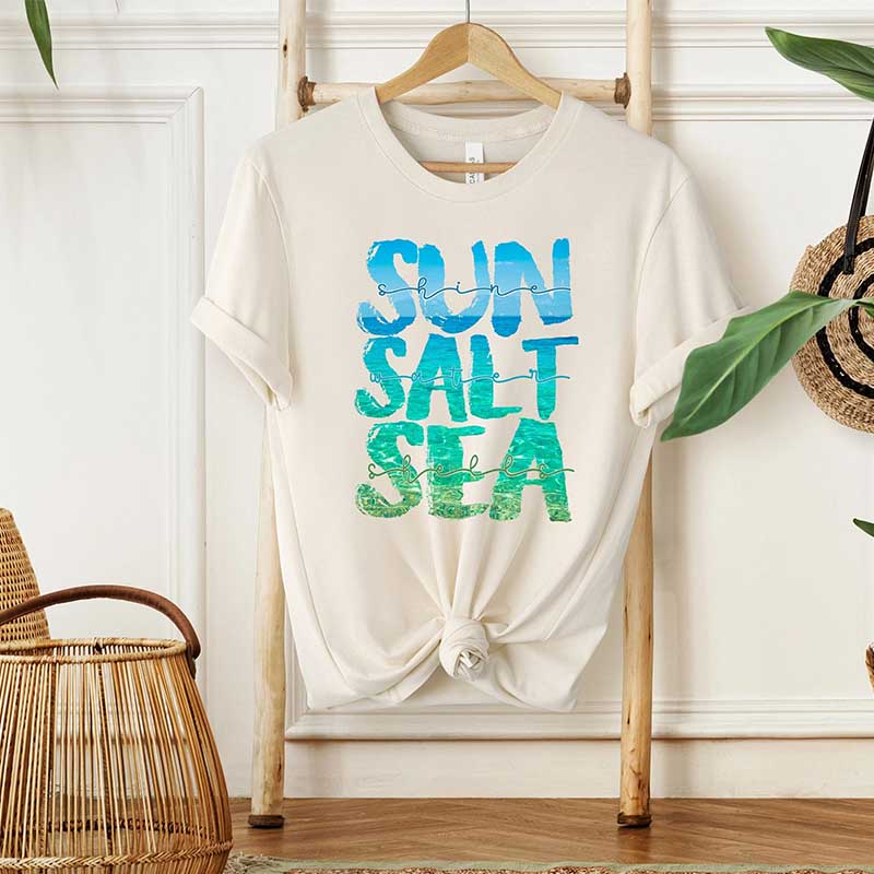Retro Sun Sand Salt Beach T-Shirt