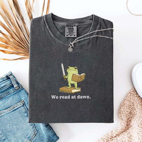 We Read At Dawn Frog Retro T-Shirt