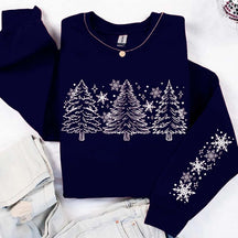 Snow Trees With Sleeve Sweatshirt