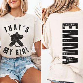 Custom That's My Girl Hockey Goalie Mom Comfort Colors T-Shirt