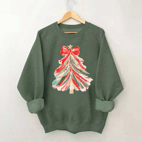 Red Bow Christmas Tree Sweatshirt