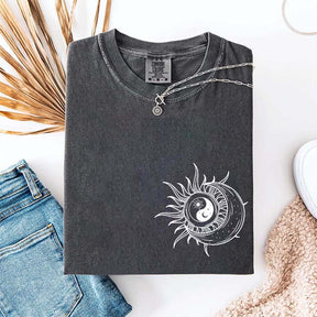 Boho Mystical Moon And Sun Yin Yang T-Shirt