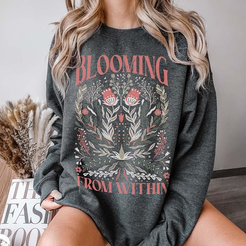 Blooming From Within Retro Floral Sweatshirt