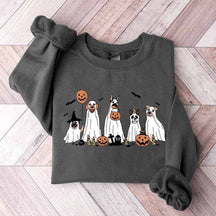 Retro Spooky Season Dog Ghost Sweatshirt