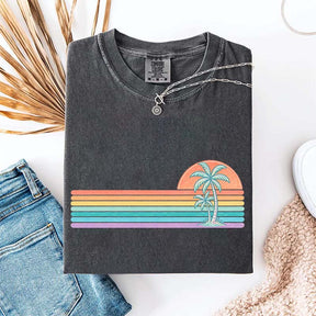 Retro Sun Summer Stripes T-Shirt