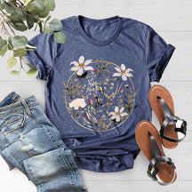 White Wild Floral Flower T-Shirt