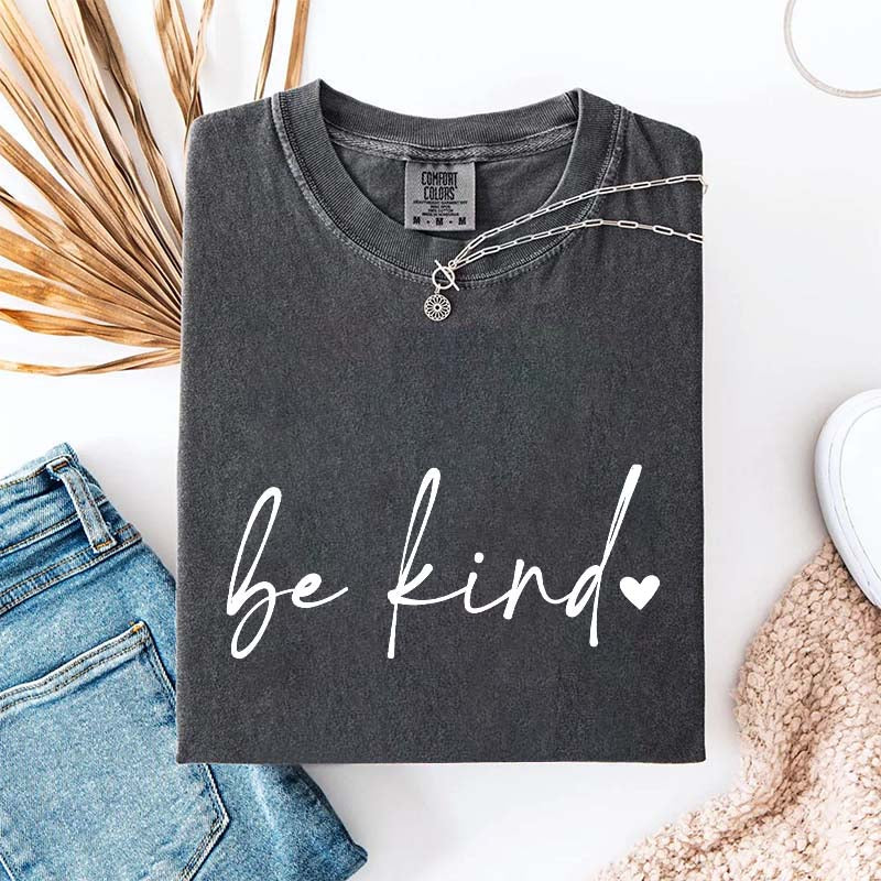 Inspirational Be Kind Heart Minimalist T-Shirt