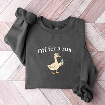 Off For A Run Runner Goose Sweatshirt