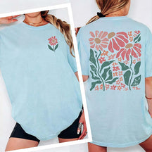 Boho Floral Back Print T-Shirt