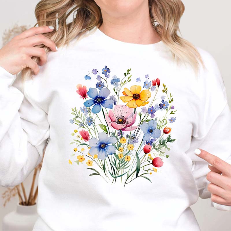 Blue Wildflower Inspirational Sweatshirt
