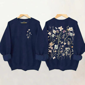 Sweat-shirt Vintage Fleurs Pressées