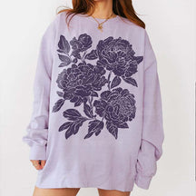 Vintage Linocut Flower Sweatshirt