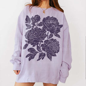 Vintage Linocut Flower Sweatshirt