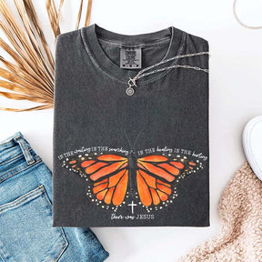 There Was Jesus Religious Butterfly T-Shirt