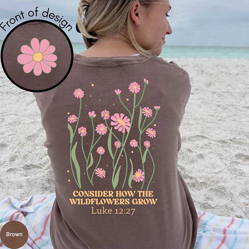 Retro Flower Luke 12:27 Cute T-Shirt