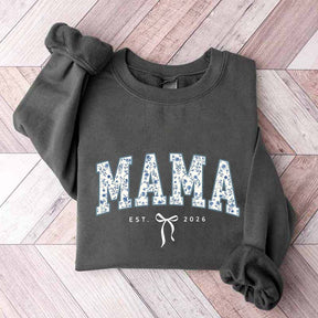 Custom Mama Retro Blue Toile Floral Sweatshirt