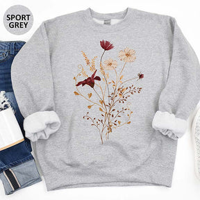 Autumn Fall Watercolor Wildflower Sweatshirt