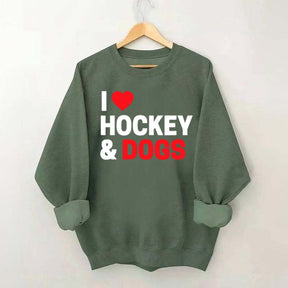 I Love Hockey & Dogs Sweatshirt