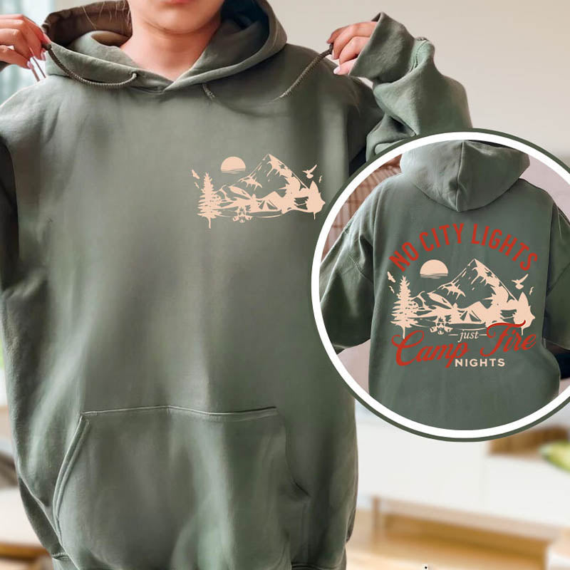 No City Lights Just Camp Fire Nights Hoodie